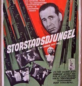 The Harder They Fall 1956 Swedish 1sh - Amazing Humphrey Bogart Image Classic!!!