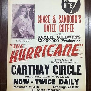 The Hurricane - Dorothy Lamour (1937) 20" x 28" US Movie & Advertising Poster