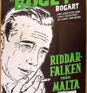 The Maltese Falcon - R66 Swedish 1sh - Bogart W/Cigarette Art!