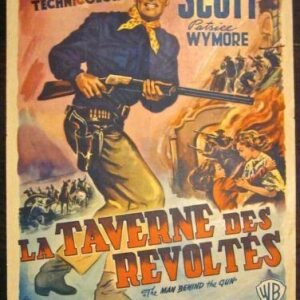 The Man Behind The Gun - 1952 Belgian Poster - Great Randolph Scott Art