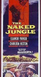 The Naked Jungle - 1954 Insert Poster - Charlton Heston Adventure Rare!