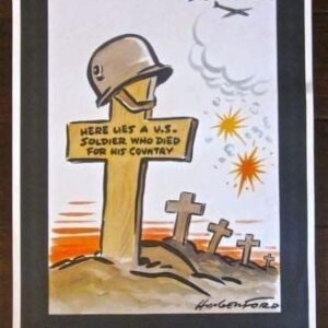 The Only Absentees Over There! - Original 1943 WWII Poster- Hungerford Grave Art!