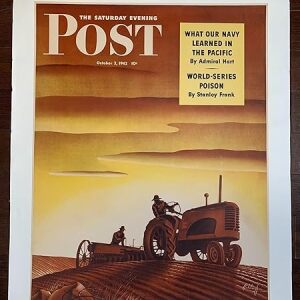 The Saturday Evening Post, Oct. 3. - Art By Arthur C. Redebaugh (1942) 21.5" X 28" US Advertising Poster LB