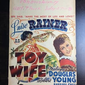 The Toy Wife - Luise Rainer (1938) US Window Card Movie Poster