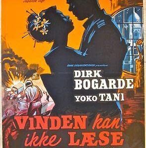 The Wind Cannot Read - Original 1958 Danish Poster- Dirk Bogarde & Yoko Tani Art