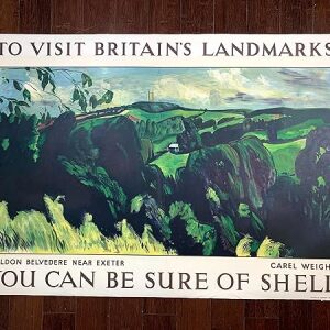 To Visit Britain's Landmarks - Art by Carol Weight (1936) 30" x 44.5" UK Lithograph Travel Poster LB