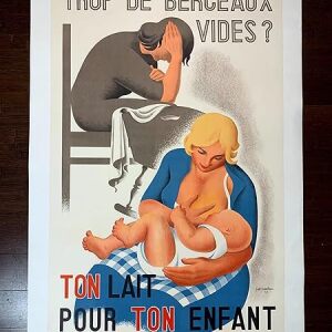 Ton Lait Pour Ton Enfant (1949) 24.375" X 39.25" French Breastfeeding Poster LB