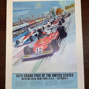 Toyota Grand Prix At Watkins Glen By Michael Turner The Famous Racecar Artist (1975) 20.5" X 28" US Auto Racing Poster LB