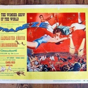Trapeze '56 Title Card Poster Burt Lancaster Tony Curtis & Gina Lollobridg