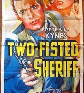 Two-fisted Sheriff 1937 3 SH Poster Starret Gorgeous Western Art!