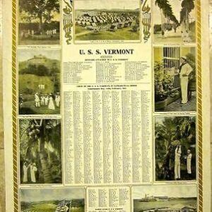 U.S.S. Vermont - 1911 Pre WWI Poster - Crew Member Names & Cuban Art!!