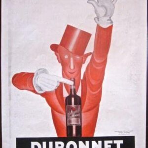 Un Dubonnet - Circa 1930's French Ad - Leonetto Cappiello Art Rare!!