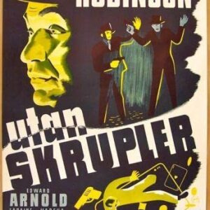 Unholy Partners 1943 Swedish 1 Sheet - Cool Edward G. Robinson Art!!!