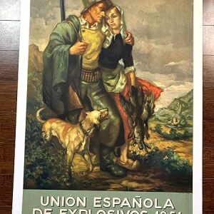 Union Espanolade Explosivos - Art by Francisco Ribera (1951) 21" x 29" Spanish Advertising Poster LB