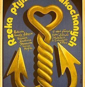 Vintage 1974 Polish Linen Backed Poster - Rzeka Ptynie Dla Zakochanych - Cool!!
