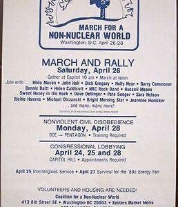Vintage 1978 March For A Non-nuclear World Poster - Rare With Political Impact!!