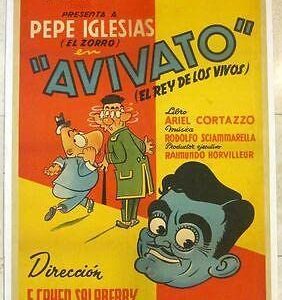 Vintage Argentinean Linen Backed Poster - Avivato - Great Cool Cartoon Artwork!!
