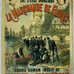 Vintage Linen Backed Poster - La Marchande De Fleurs - Detailed Art!