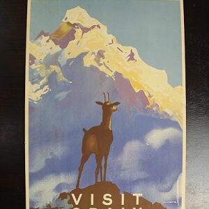 Visit Spain - Deer (1930's) 9.75" X 14.25" Spanish Travel Standee