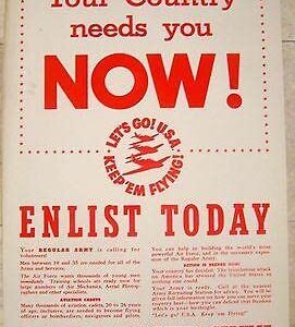 WWII US Army Poster - Your Country Needs You Now!