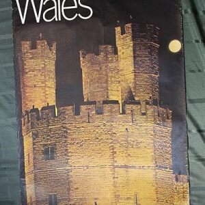 Wales Caernarvon Castle (UK, 1980) 33" X 48" Travel Poster