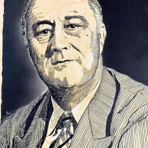 Walter King Illustration - F.d. Roosevelt (1940) US 10.5' X 13.5" US Movie Art
