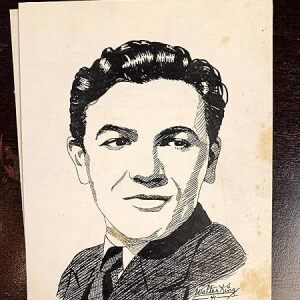 Walter King Original Illustration - John Garfield (1941) US 5.5' x 7" US Movie Art