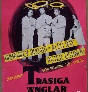 We're No Angels - 1956 Swedish 1sh - Funny Image Of Humphrey Bogart With Halo!!!