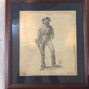 Western Guy Etching - Art by R. Blewitt (1965) US Etching - Framed
