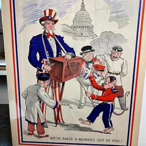 We've Made A Monkey Out Of You (1943) 15" X 20" US WWII Propaganda Poster