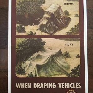 When Draping Vehicles (1945) 13.25" X 19.875" US WWII Poster LB
