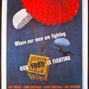 When Our Men Are Fighting Our Food Is Fighting 1943 WWII PB Poster!!!