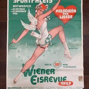 Wiener Eisrevue (1957) 21.5" X 28.25" Belgian Advertising Poster