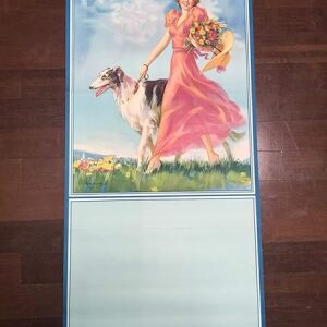 Woman W/Borzoi - Art By Jules Erbit (1939) 24" X 50" US Advertising Poster