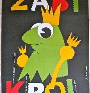 ZABI KROL AKA FROSCHKONIG - ORIGINAL 1988 POLISH POSTER - CUTE FROG KING KID ART