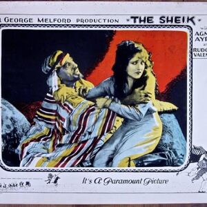 reduced 90 THE SHEIK - ORIGINAL 1921 LOBBY CARD POSTER - RARE VALENTINO ART